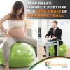 SmarterLife Exercise Ball Yoga Ball for Fitness, Balance, Stability, or Pregnancy, Gym Ball for Core Workout, Physical Therapy, Yoga Ball Chair for Office, Anti-Slip Anti-Burst (45 cm, Lime) view 4
