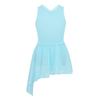 Agoky 2pcs Girls Long Sleeve/Sleeveless Leotard with Pro Tight Skirt Ballet Dance Tutu Dress Outfit Sky Blue Criss-Cross Back 6 view 1