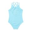 Agoky 2pcs Girls Long Sleeve/Sleeveless Leotard with Pro Tight Skirt Ballet Dance Tutu Dress Outfit Sky Blue Criss-Cross Back 6 view 4