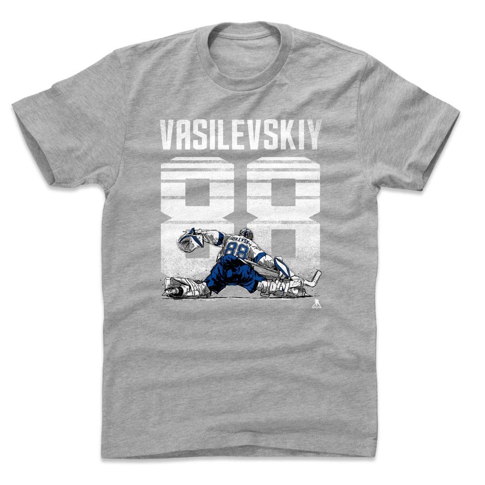 500 LEVEL Andrei Vasilevskiy Shirt (Cotton, XX-Large, Heather Gray) - Andrei Vasilevskiy Retro W WHT