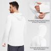 baleaf Men's UV SPF Hoodie Shirt UPF 50+ Sun Protection Long Sleeve T-Shirts Rash Guard Fishing Swimming Lightweight White Size XXL view 3
