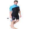 Men 1.5mm Wetsuits One Piece Short Sleeve Diving Suit UPF 50+ Sun Protection Front Zip Dive Rash Gurad for Surfing Snorkeling Swimming XXL Blue view 2