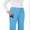 KOI Basics Women's Holly Cargo Scrub Pants, 8 Pockets, Drawstring Waist Electric Blue X-Small view 3