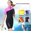 Women's One Piece Diving Suit 1.5mm Neoprene Shorty Wetsuits UV Protection Anti-Jellyfish Rash Guard Quick Dry Swinsuit L Purple view 2