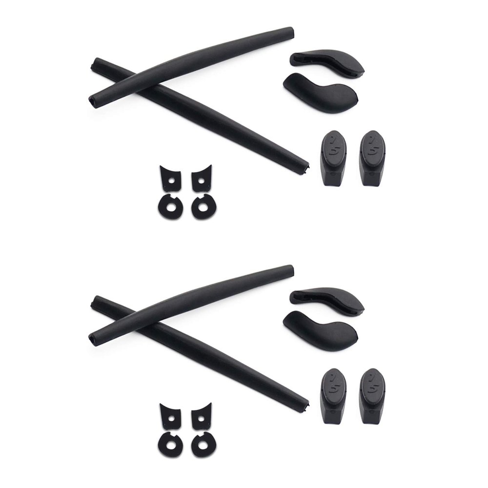 ToughAsNails 2 Pairs Replacement Rubber Kits Ear Socks and Nose Pads for Oakley Juliet Sunglasses Black&Black