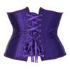 Grebrafan Women's Lace up Boned Brocade Waist Training Underbust Corsets Plus Size (US(16-18) 4XL, Dark purple) view 3
