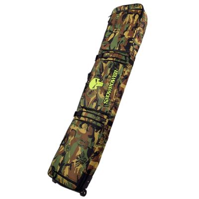UNISTRENGH Fully Padded Snowboard Bag With Wheels Large Multi-compartment Ski Boots and Helmet Bag Perfect for Travel (Camouflage, 156cm)