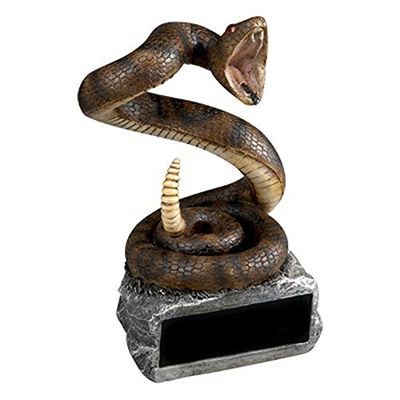SHOP AWARDS AND GIFTS Painted Rattlesnake Mascot Trophy, Engravable Customizable Personalized Award for Employee Recognition, Work, Military, 7 Inch