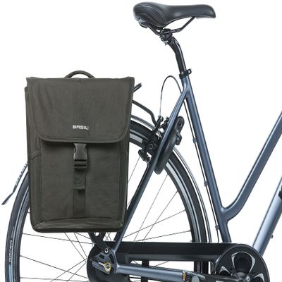 Basil Go MIK Double Pannier Bag, Black, 32 Litre (17781)