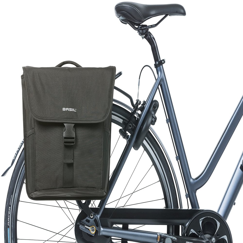 Basil Go MIK Double Pannier Bag, Black, 32 Litre (17781)