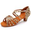 HIPPOSEUS Girls Latin Salsa Dance Shoes Leopard Salsa Ballroom Danc Party Shoes,9 M US Toddler view 1