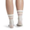 Hue Women's Fashion Shortie Anklet Socks, Assorted Casual Sock, White - Net Stripe, One Size US view 3