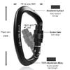 Locking Carabiner - 25kN 5600lb Climbing Carabiner Screw Gate D Shape Carabiner All Black (Pack of 4) view 4