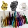 2 Pairs Shiny Gold Shoelaces Metallic Glitter Flat Shoelaces Sparkly Bootlaces Shimmering Shoelaces for Canvas Sneaker Athletic (Silver) view 3