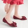 SAILING LU Bow-Knot Ballet Flats Womens Pointy Toe Flat Shoes Suede Dress Shoes Wear to Work Slip On Moccasins Burgundy Size 8 view 2