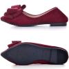 SAILING LU Bow-Knot Ballet Flats Womens Pointy Toe Flat Shoes Suede Dress Shoes Wear to Work Slip On Moccasins Burgundy Size 8 view 4