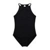 inlzdz Kids Girls One Piece Halter Sleeveless Key Hole Back Gymnastics Leotard Ballet Unitard Athletic Bodysuit Black 5-6 view 3