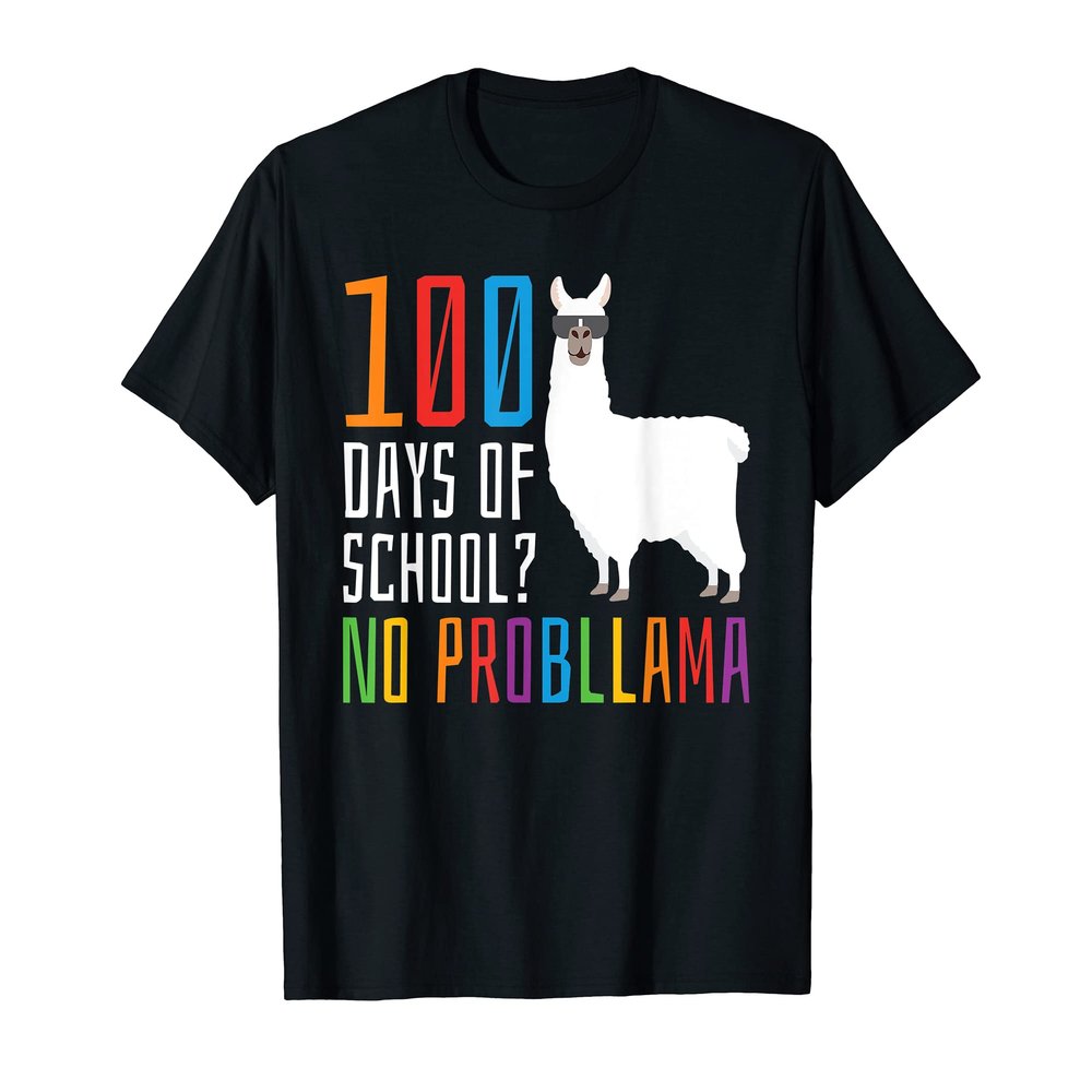 100 Days of School - No Probllama - Llama Lovers Kids Shirt