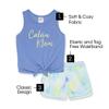 Calvin Klein Girls' 2-Piece Sleepwear T-Shirt and Shorts Pajama Set | Cozy Comfort for Kids | Grey/Heather Stripe | Small view 3