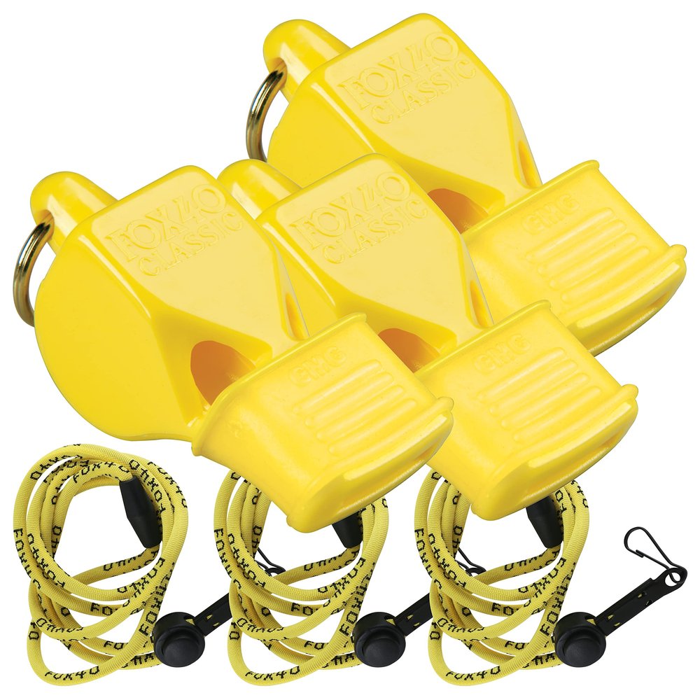 Fox 40 Classic CMG w/Breakaway Lanyard 3 Pack (Yellow)