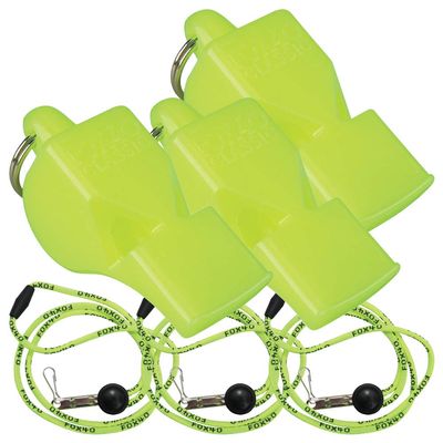 Fox 40 Classic w/Breakaway Lanyard 3 Pack (Neon Yellow)