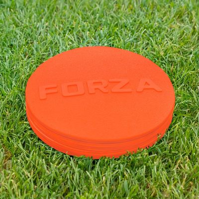 FORZA Flat Disc Markers | Colored Markers for Soccer Training & Outdoor Play - Mini & Standard Size Options (Mini (3.5in), Orange)