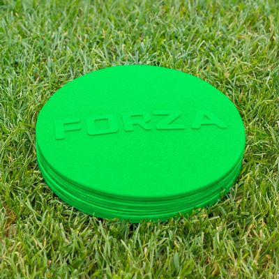 FORZA Flat Disc Markers | Colored Markers for Soccer Training & Outdoor Play - Mini & Standard Size Options (Mini (3.5in), Green)
