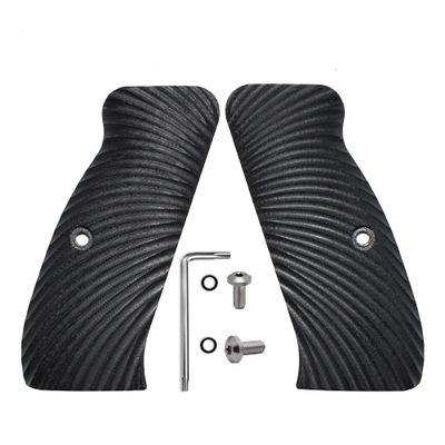 Guuun G10 CZ Grips for CZ 75 Full Size SP-01, Sunburst Texture - Black