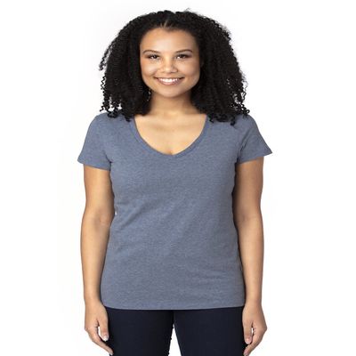 Threadfast Apparel Ladies' Ultimate V-Neck T-Shirt S NAVY HEATHER