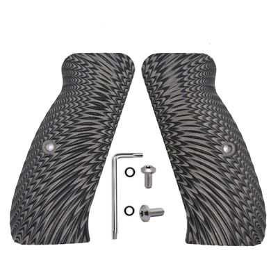Guuun G10 CZ Grips for CZ 75 Full Size SP-01, Sunburst Texture - Gray/Black