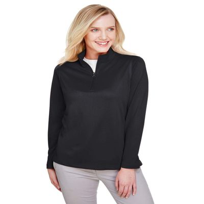 Harriton Ladies' Advantage Snag Protection Plus IL Quarter-Zip XL BLACK
