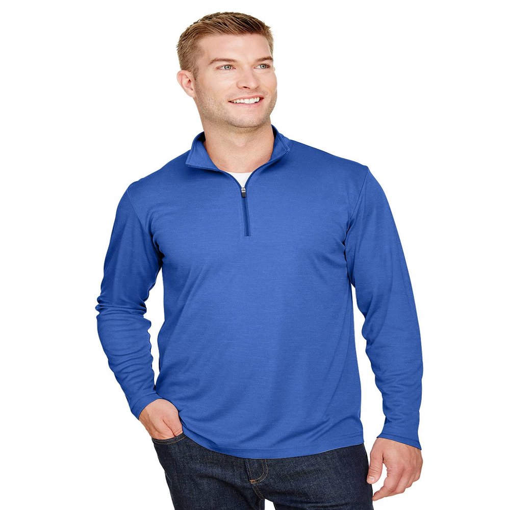 Team 365 Men's Zone Sonic Heather Performance Quarter-Zip XS SP ROYAL HEATHER