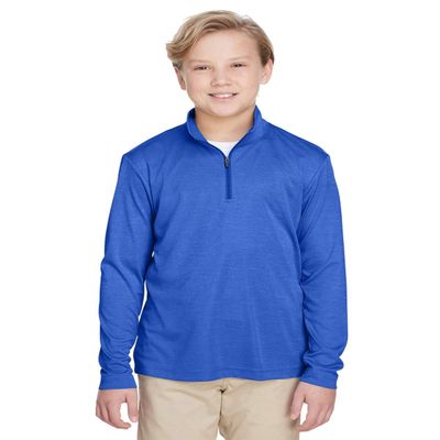 Team 365 Youth Zone Sonic Heather Performance Quarter-Zip M SP ROYAL HEATHER
