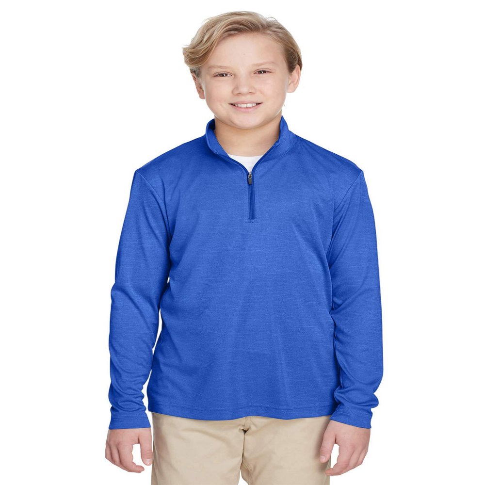 Team 365 Youth Zone Sonic Heather Performance Quarter-Zip M SP ROYAL HEATHER