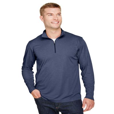 Team 365 Men's Zone Sonic Heather Performance Quarter-Zip 2XL SP DRK NVY HTH