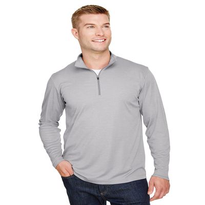 Team 365 Men's Zone Sonic Heather Performance Quarter-Zip 4XL ATHLETIC HEATHER