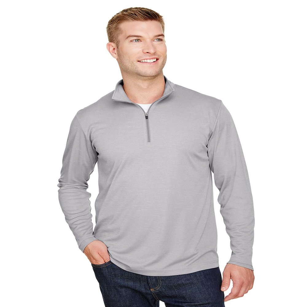 Team 365 Men's Zone Sonic Heather Performance Quarter-Zip 4XL ATHLETIC HEATHER