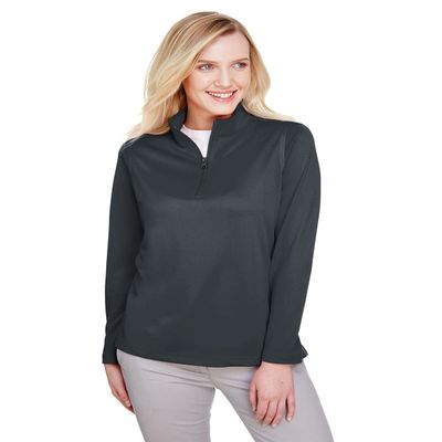 Harriton Ladies' Advantage Snag Protection Plus IL Quarter-Zip XS DARK CHARCOAL