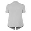 MixMatchy Women's Solid Jersey Knit Short Sleeve Open Front Draped Cardigan Heather Grey M view 3