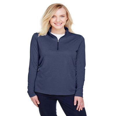 Team 365 Ladies' Zone Sonic Heather Performance Quarter-Zip 2XL SP DRK NVY HTH