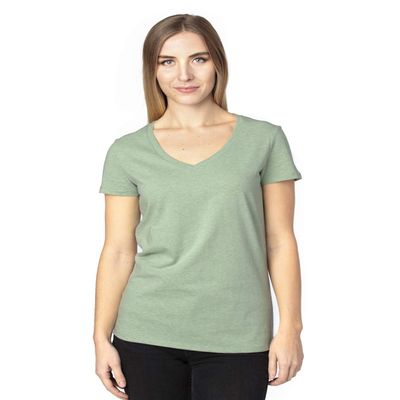 Threadfast Apparel Ladies' Ultimate V-Neck T-Shirt 2XL ARMY HEATHER