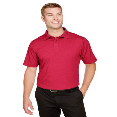 Devon & Jones CrownLux Performance Men's Address Melange Polo 4XL RED HEATHER