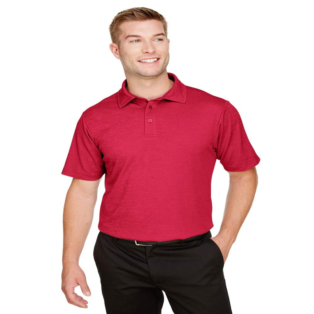 Devon & Jones CrownLux Performance Men's Address Melange Polo 4XL RED HEATHER