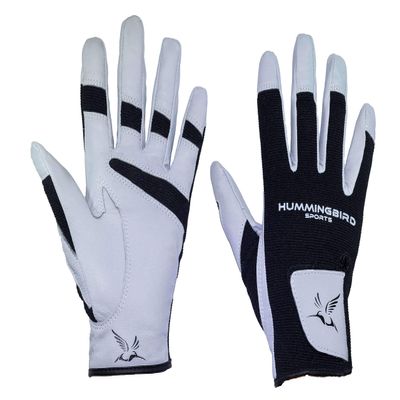Hummingbird Sports Girls Genuine Leather Lacrosse, Field Hockey Gloves (Gray, Medium)