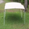 The VORTEX COMPANY TAN/Beige Square Tube Frame 4 Bow Pontoon/Deck Boat Bimini TOP 8' Long, 91-96" Wide view 2