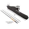 3-Piece Fly Fishing Rod and Reel Combo Starter Kit - 97-Inch Collapsible Fiberglass and Cork Fishing Pole with Case and Accessories by Wakeman (Black) view 2