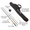 3-Piece Fly Fishing Rod and Reel Combo Starter Kit - 97-Inch Collapsible Fiberglass and Cork Fishing Pole with Case and Accessories by Wakeman (Black) view 3