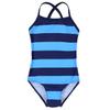 ranrann Kids Girls One-Piece Swimsuit Striped Swimwear Quick Dry Bathing Suit Beachwear Navy Blue&Sky Blue 4 view 4