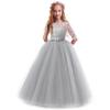 Flower Girls Dresses for Weddings, Little Big Sister Matching Dress, Wedding Bridesmaid Formal Ball Gown Children Kids Princess Dress Stunning Dress Evening Long Maxi Tulle Gowns Grey 7-8 Years view 1
