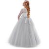 Flower Girls Dresses for Weddings, Little Big Sister Matching Dress, Wedding Bridesmaid Formal Ball Gown Children Kids Princess Dress Stunning Dress Evening Long Maxi Tulle Gowns Grey 7-8 Years view 2